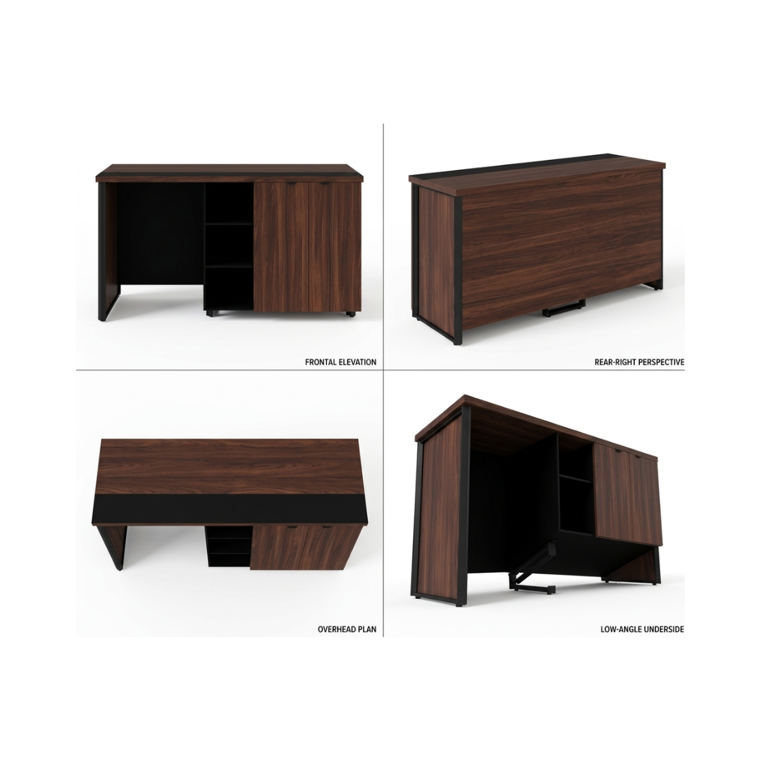 Armário Frigobar Esquerdo 1800 x 600 x 1000 Lop Preto/Preto GEBB
