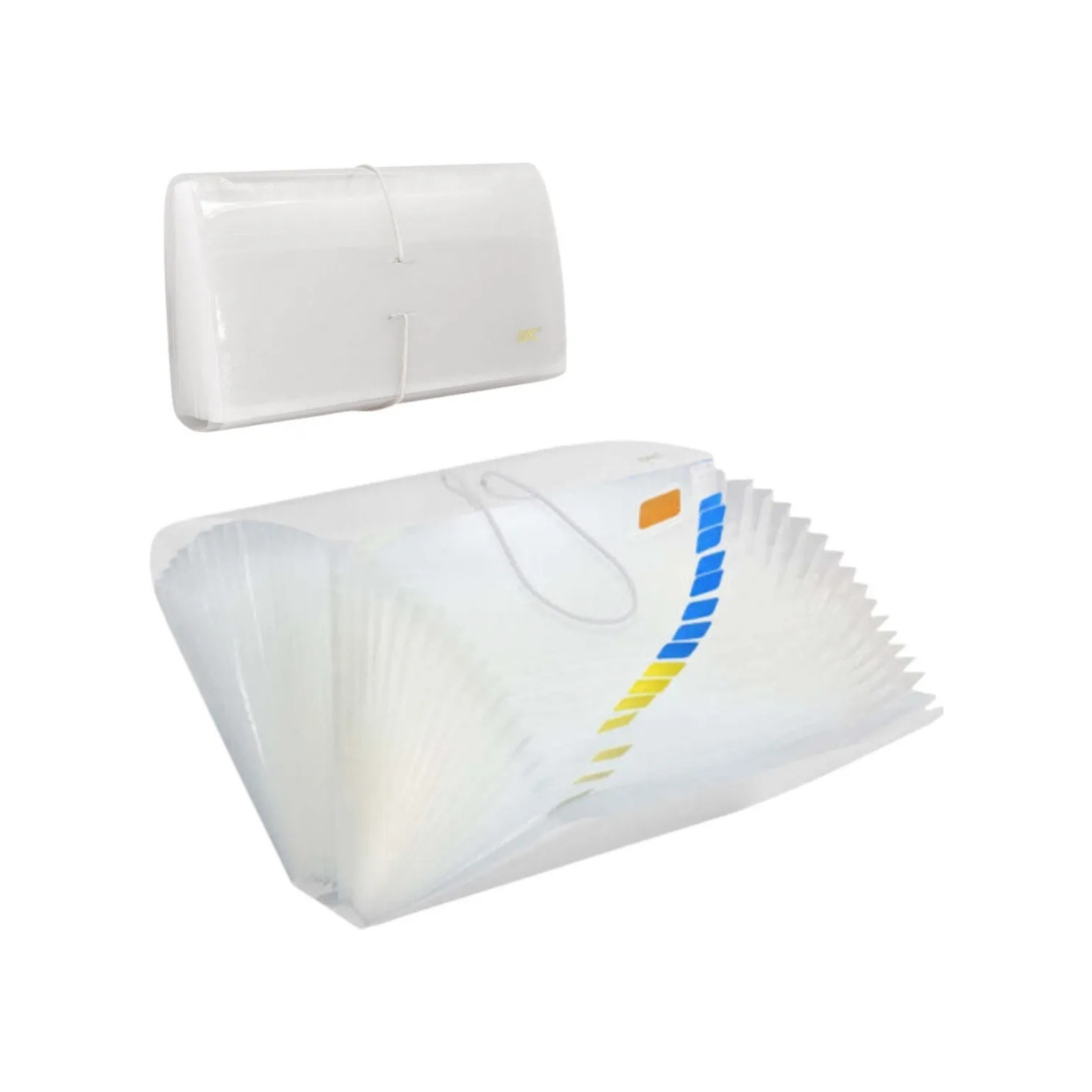Accordion File Folder A4 with 31 Dividers, Crystal DAC