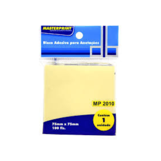 Bloco Adesivo MP2010 75x75mm Amarelo Masterprint