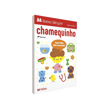 Chamequinho A4 180g White Sulfite Paper – Pack of 50 Sheets