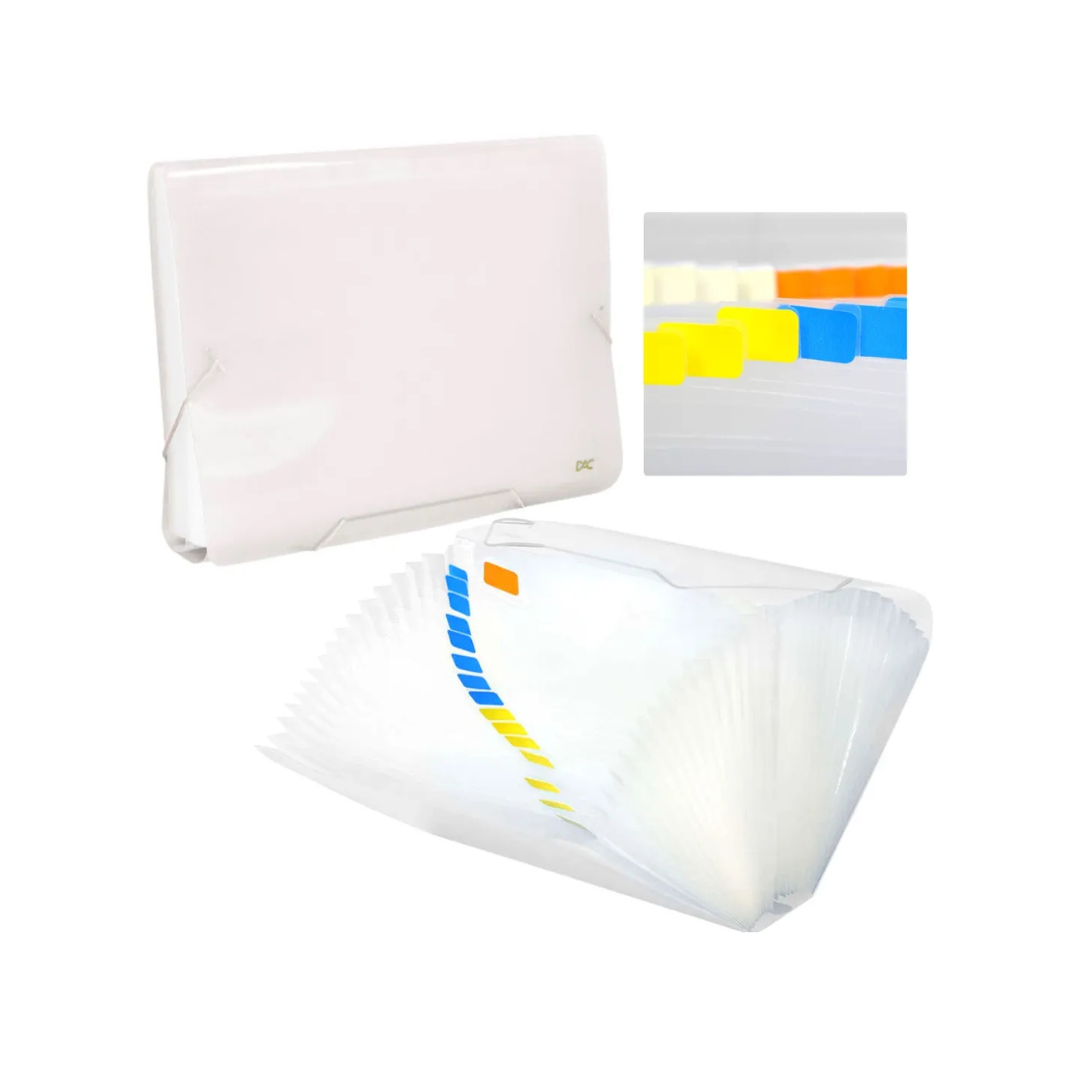 Accordion File Folder A4 with 31 Dividers, Crystal DAC