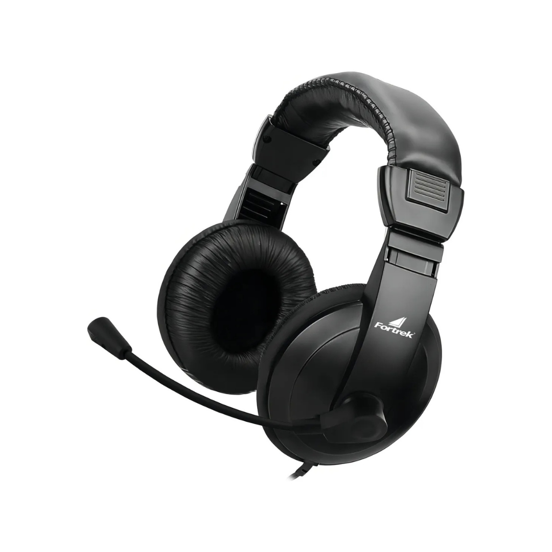 Auriculares USB Fortrek HSL 102 negros con micrófono