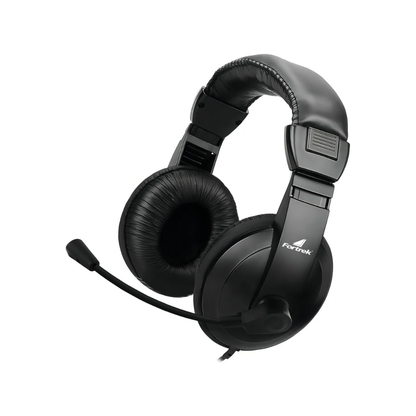 Auriculares USB Fortrek HSL 102 negros con micrófono