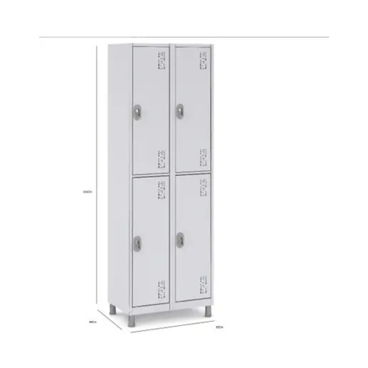 Roupeiro Locker Soldável Leve P4/2 com Fechaduras Sobrepostas 1820 x 644 x 400 mm CCR