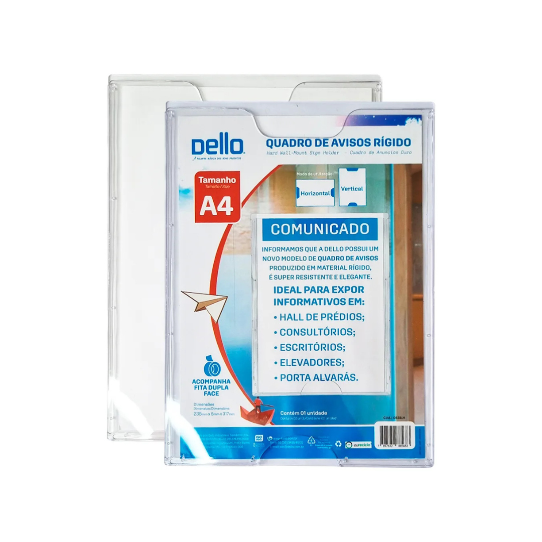 Tablero de anuncios rígido Cristal Dello A4
