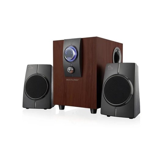 Caixa de Som 2.1 30W RMS Subwoofer Madeira Multilaser