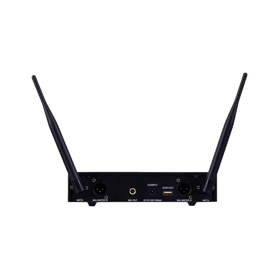 Microfone Sem Fio Duplo UHF Dylan DW902 Power