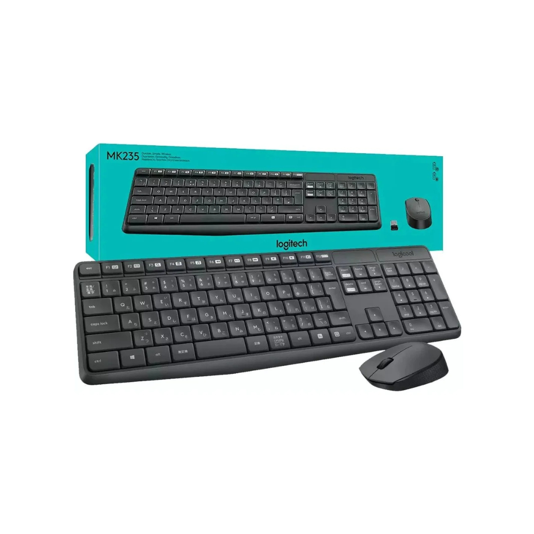 Kit de ratón y teclado inalámbricos Logitech MK235 negro