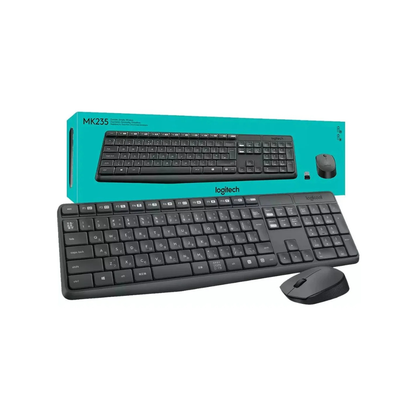 Kit de ratón y teclado inalámbricos Logitech MK235 negro