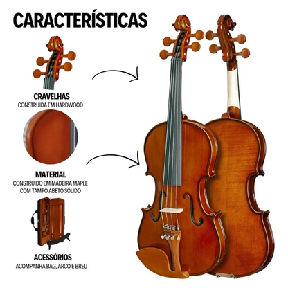 Eagle VE441 4/4 Violin with Case, Rosin and Bow