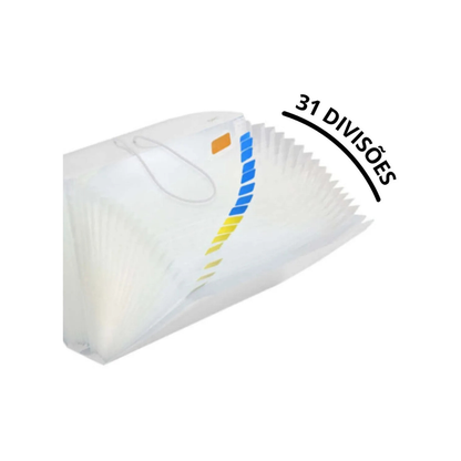 Accordion File Folder A4 with 31 Dividers, Crystal DAC