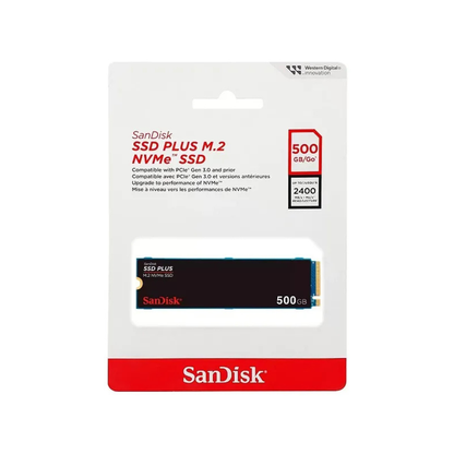 SSD 500GB NVME M.2 2280 PCIe SanDisk Plus SDSSDA3N500GG26