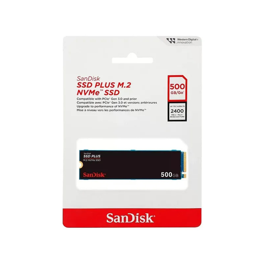 SSD 500GB NVME M.2 2280 PCIe SanDisk Plus SDSSDA3N500GG26