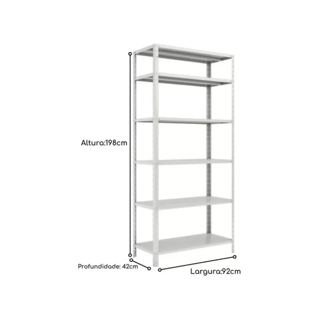 Estante EDR 1980 x 925 x 300 com 06 Prateleiras W3