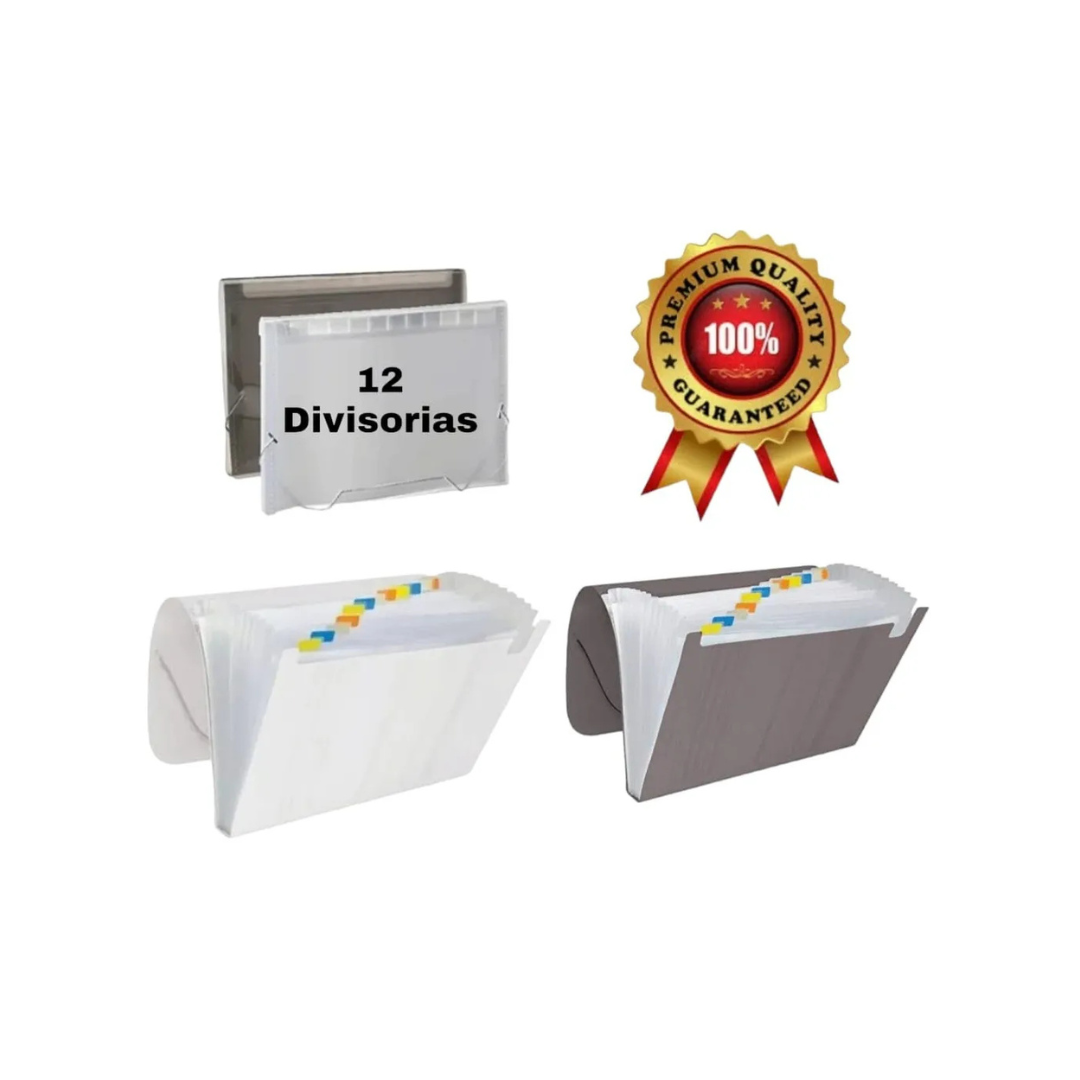 Accordion File Folder A4 with 12 Dividers, Crystal DAC 