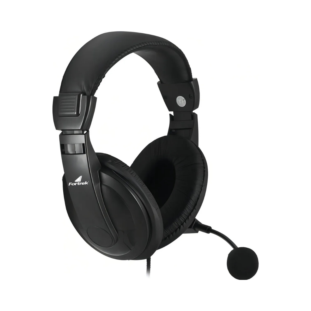 Auriculares USB Fortrek HSL 102 negros con micrófono