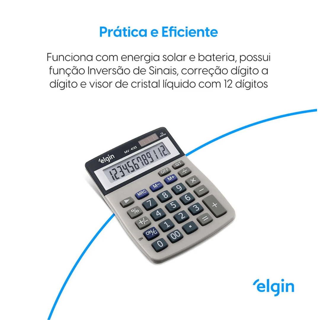 Calculadora de escritorio Elgin MV4122 de 12 dígitos