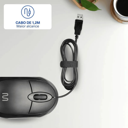 Multilaser MO300 Black Wired Mouse