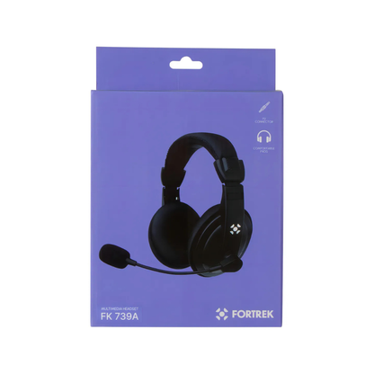 Fortrek FK739A Black Headphones with Microphone