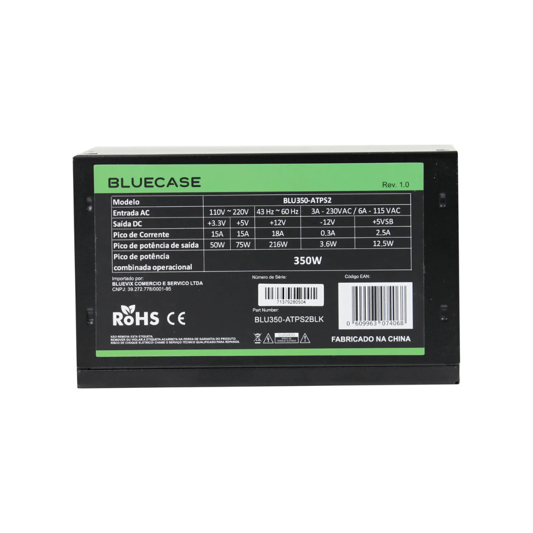 Fonte ATX 350W com Cabo sem Caixa Bluecase