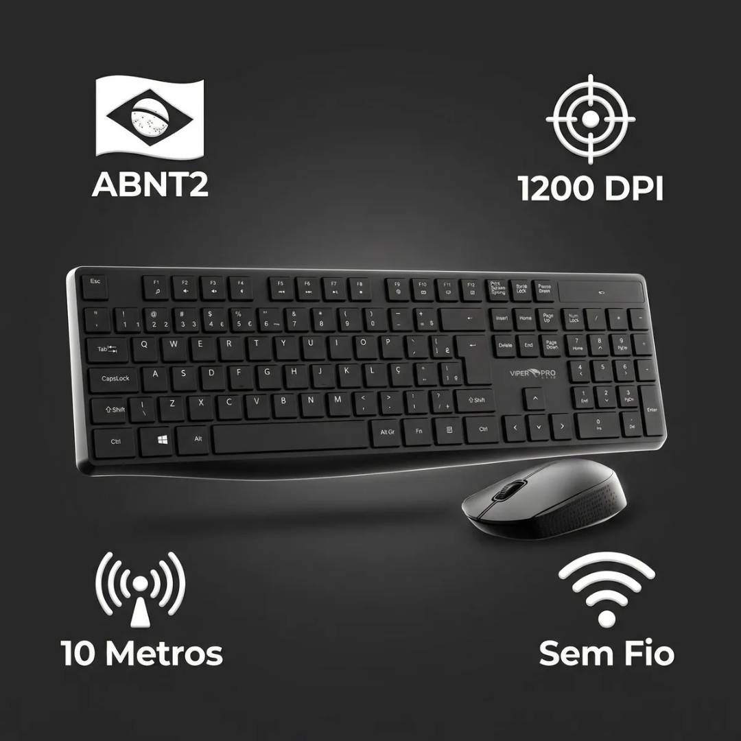 Combo Mouse e Teclado Sem Fio Creative