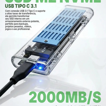 Adaptador Case SSD M.2 NVMe e SATA NGFF Externo