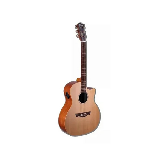 Tagima Frontier NTOP Medium Jumbo Steel Acoustic Electric Guitar with EQ, Solid Spruce, Sapele