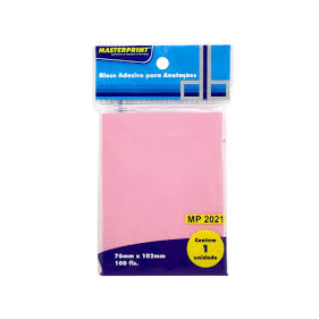 Bloco Adesivo MP 2021 76x102 Rosa Masterprint